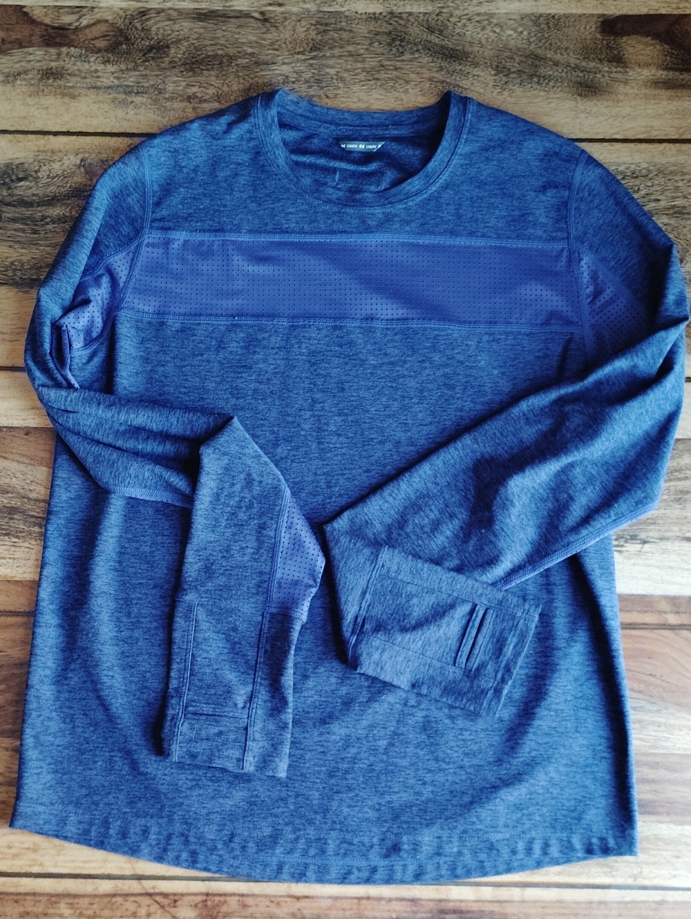Oiselle Women's Heather Navy Long-Sleeve Performance Running Top Sz 4